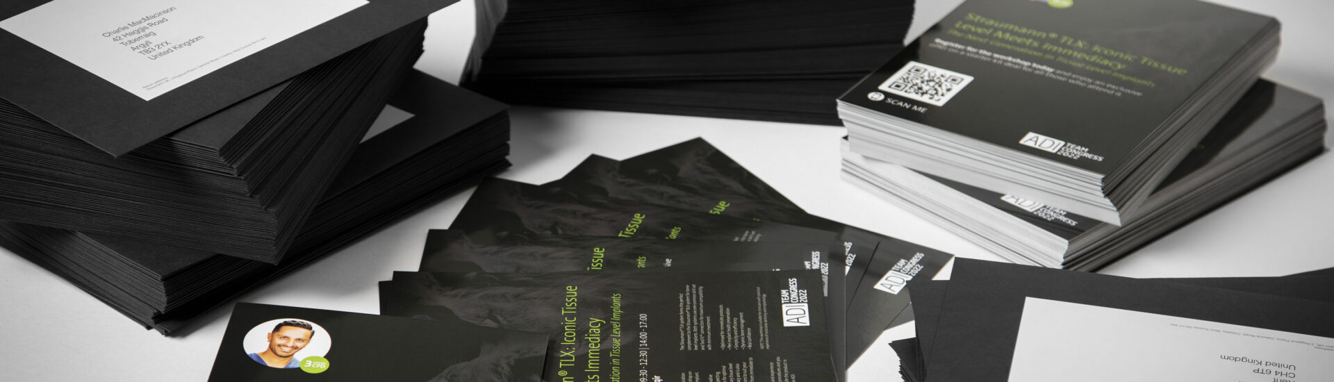 Black flyer and leaflets