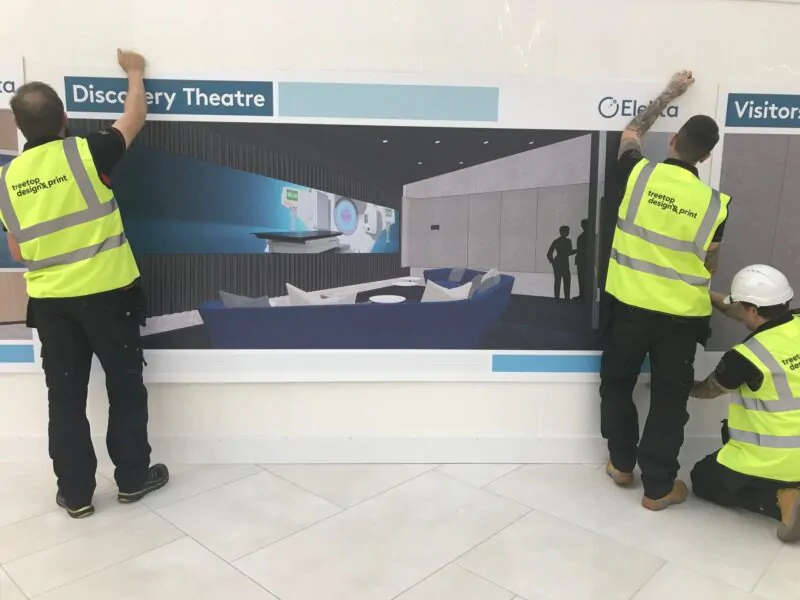 Installing a wall graphic